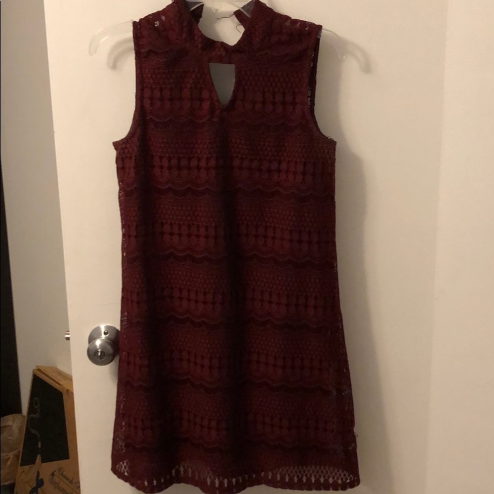 Maroon lace dress